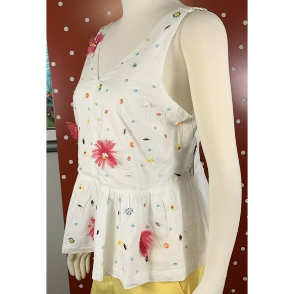 Crown & Ivy Hand Embellished Floral Top Peplum - Picture 5 of 7